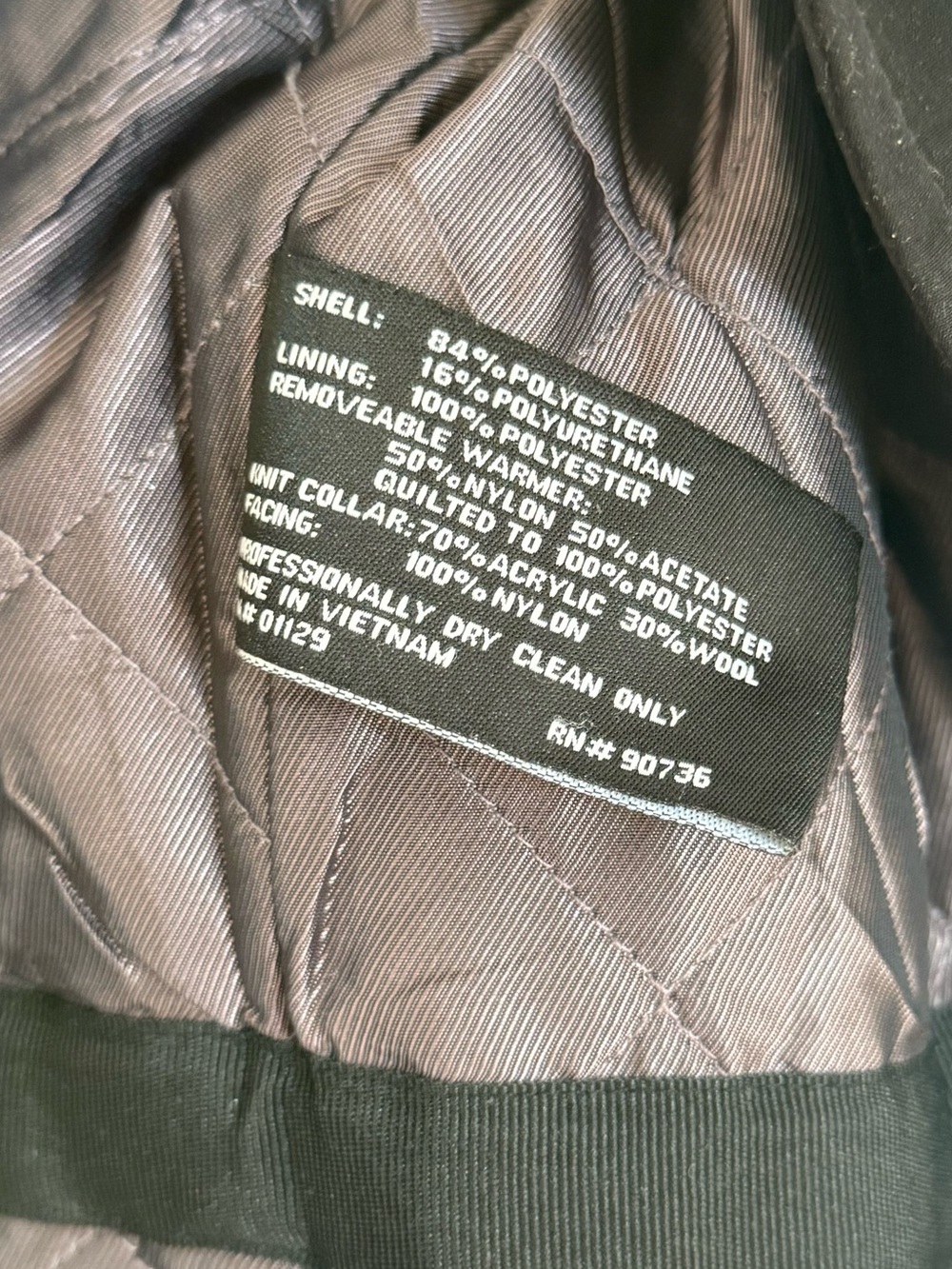 Calvin Klein Men’s Black Coat Size 46R Removable Quilted Liner - Picture 8 of 9